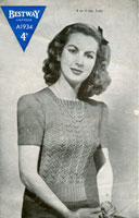 vintage ladies 1940 knitting pattern