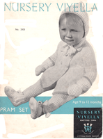 vintage pram set knitting pattern from1 930s