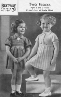 vintage girls dress knitting pattern 1940s