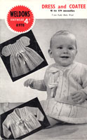 vintage baby dress and jacket knitting pattern 1940s