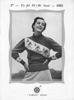 vintage ski jumper in fair isle 1950s