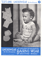 vintage baby underwear knitting pattern 1930s