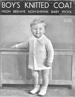 vingtage knitting pattern for little coat from 1930s