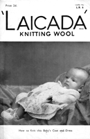 vintage baby dress set knitting pattern from 1940s