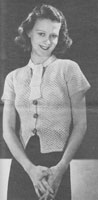 Ladies button through jumper vintage knitting pattern