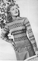 vintage ladies jumper in fair isle from 1949