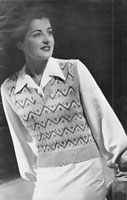 vintage ladies slip over in fair isle from 1949