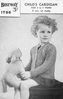 vintage little girls cardigan knitting pattern 1940s bestway 1786