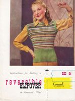 vintage ladies slipover knitting pattern from 1940s