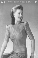 vitnage early 1940s cable jumper kjnitting pattern 1940s