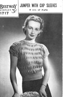 vintage ladies jumper knitting pattern from 1940s