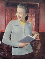 vintage ladies twin set knitting pattern from 1940s