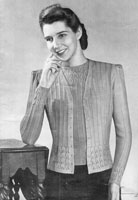 vintage ladies twin set knitting pattern from 1940s