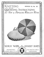 greenock 132 vintage knitting pattern for round cushion covers from 1920s