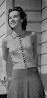 vintage ladies cardigan knitting pattern from 1940s