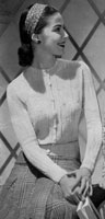 vintage ladies cardigan knitting pattern from 1940s