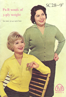 vintage ladies twin set knitting pattern