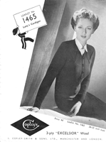 vintage ladies knitting pattern for cardigan 1940s copley 1465