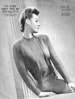 vintage 1930's ladies twin set knitting pattern