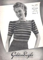 golden eagle knitting pattern for vintage ladies jumper 698