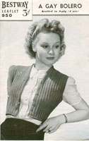 vintage knitting pattern for ladies bolero