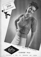 vintage ladies jumper knitting pattern 1930s