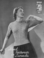 vintage ladies jumper knitting pattern from 1940s