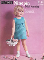 vintage littl girls crochet dress pattern 1960s