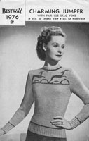 vintage ladies fair isle knitting pattern ladies jumper with stags 