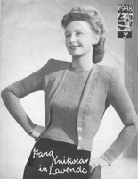 vintage ladies twin set knitting pattern from 1940s