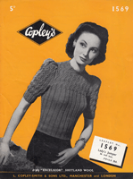 vintage ladies jumper knitting pattern from 1940s