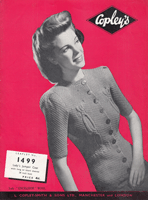 vintage ladies jumper coat knitting pattern from 1940s