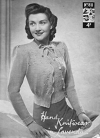 ladies twin set knitting pattern 1930s