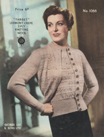 vintage ladies twin set knitting pattern from 1940s