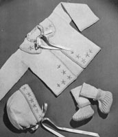 vintage baby matinee set knitting pattern from 1940s