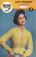 Great vintage ladies bed jacket knitting pattern