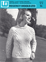 vintage knitting pattern ladies aran