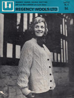 vintage ladies 1960s aran cardigan knitting pattern