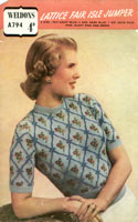 vintage ladies jumper in fair isle