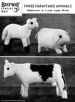 vintage knitting pattern of toys