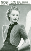 vintage bolero for ladies knitting pattern