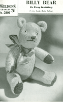 vintage knitted billy bear pattern